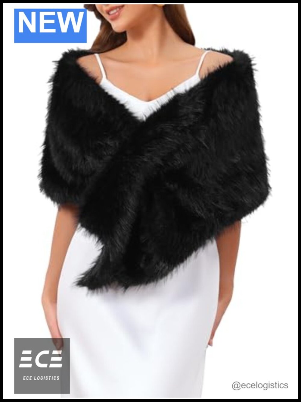 Faux Fur Shrug Wedding Shawl Wrap Clasp Closure Women's Formal